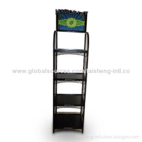 Beer/Red Wine Display Stand with 4 Shelves, Measures 22.7 x 12.25 x 77 Inches